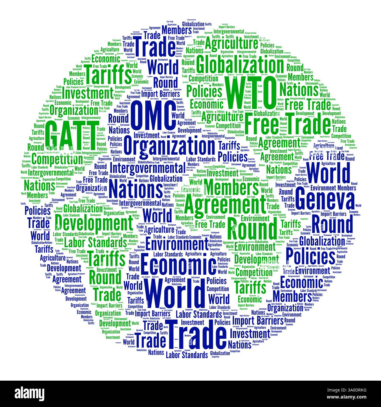 UNWTO World Tourism Organization World cloud Illustration Foto Stock