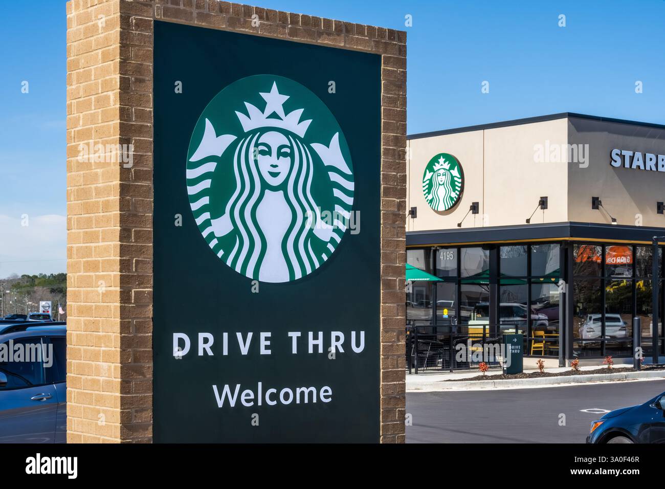 Nuovo Starbucks Coffee a Lilburn, Georgia, vicino ad Atlanta. (USA) Foto Stock