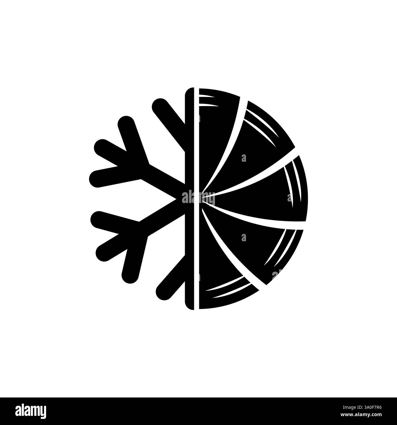 Icona invernale ed estiva. Simbolo freddo e caldo. Contrasto a doppia stagione. Clima vettoriale. Illustrazione Vettoriale