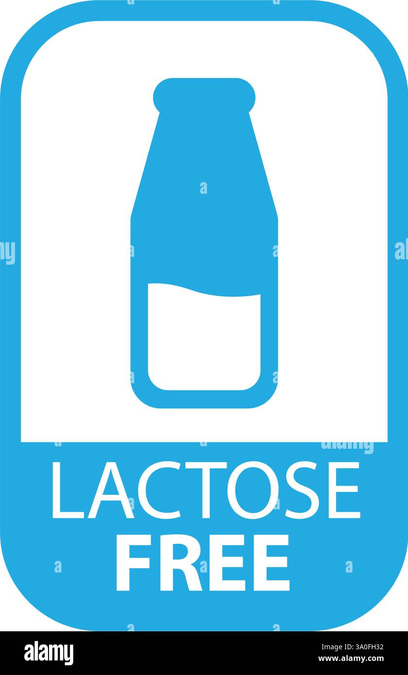 Icona vettoriale senza lattosio. Illustrazione Vettoriale