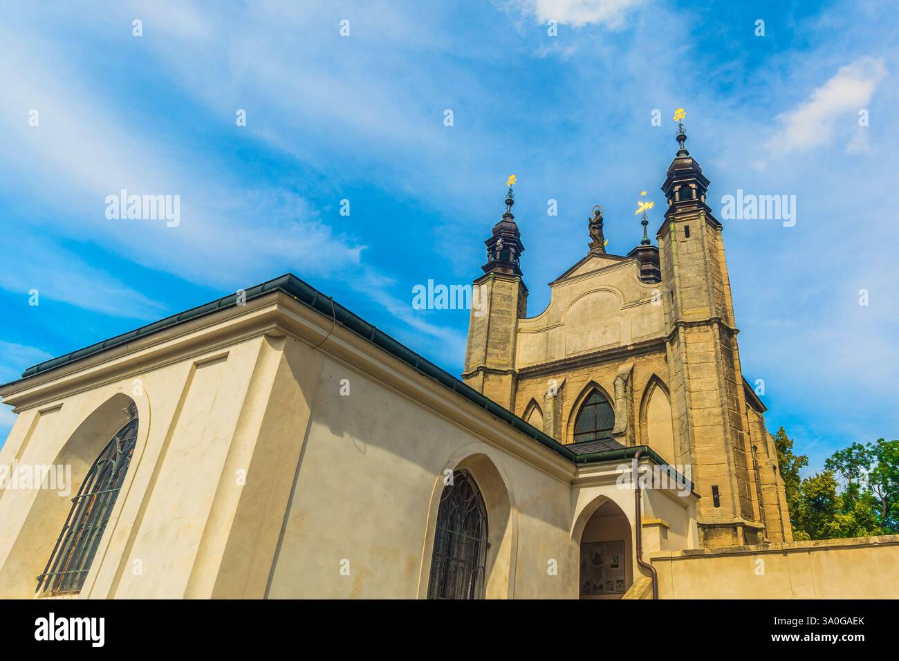 Dettagli architettonici della Chiesa delle ossa (Ossario di Sedlec), Repubblica Ceca Foto Stock