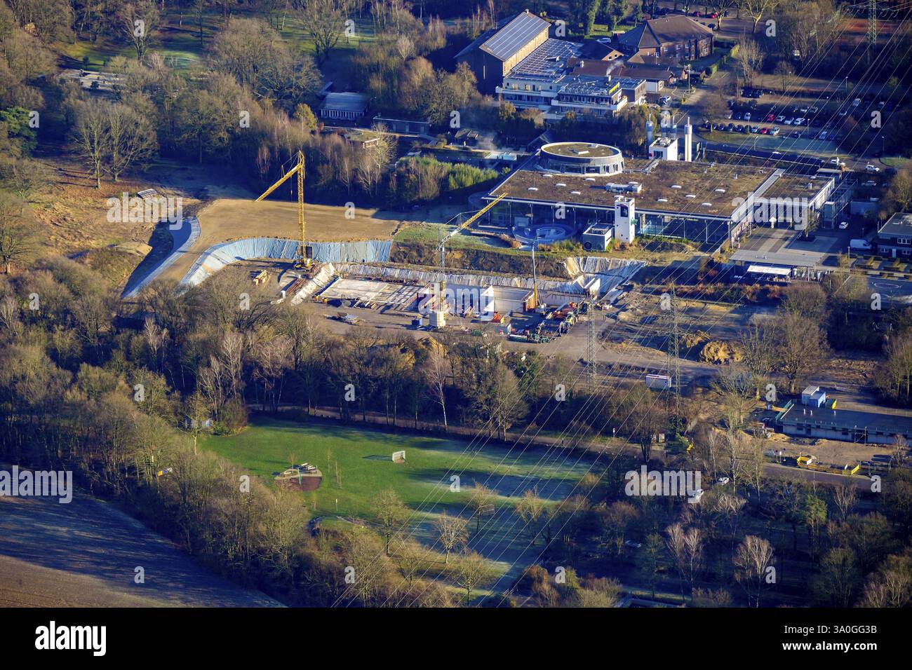 Cantiere per la modernizzazione, la ristrutturazione e la conversione della piscina all'aperto Maritimo sulla Buschstrasse di Oer-Erkenschwi Foto Stock
