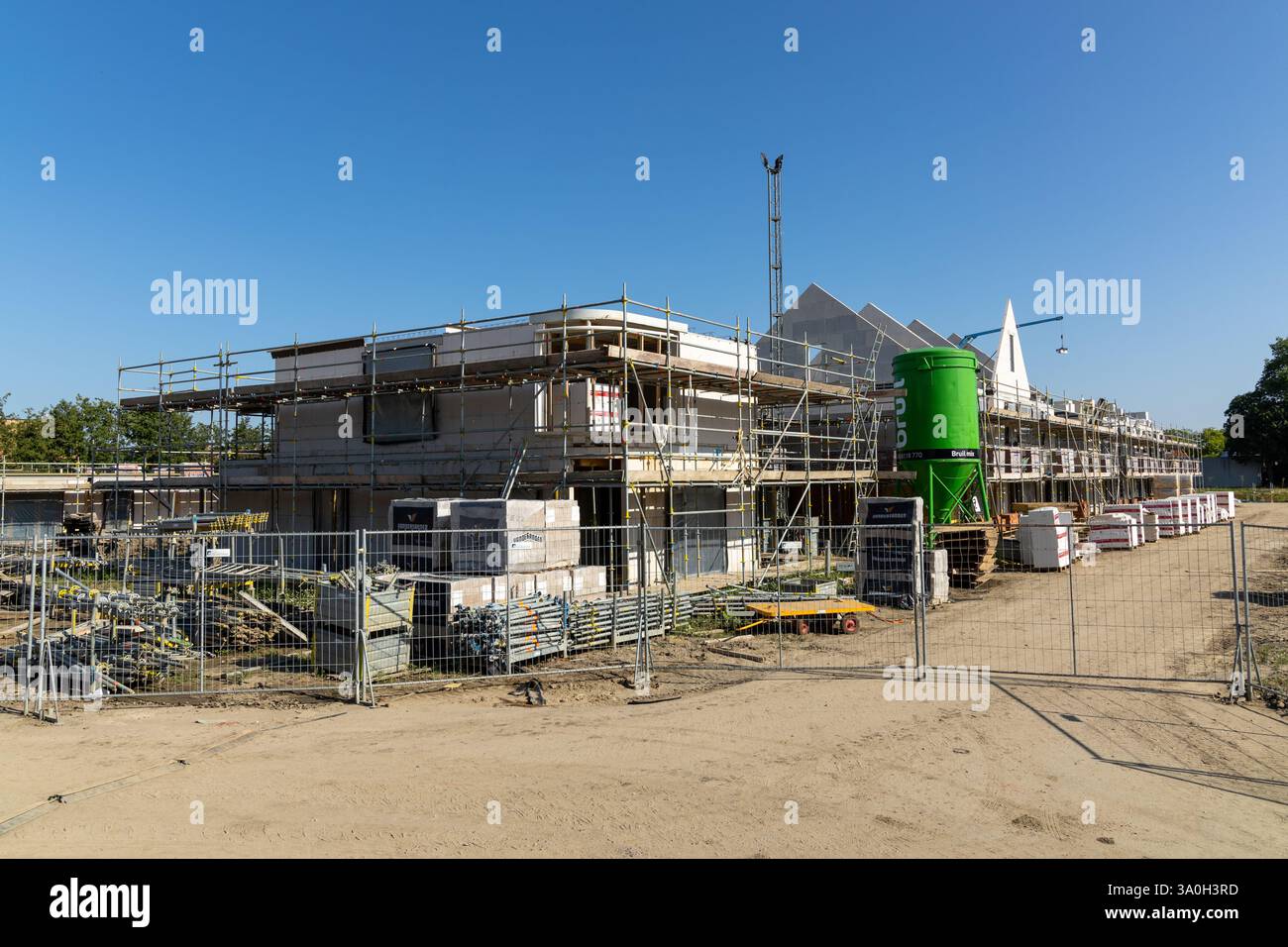 Cantiere nuove case quartiere dei vigneti Leidsche Rijn Utrecht. Nuove case in costruzione olanda. Foto Stock