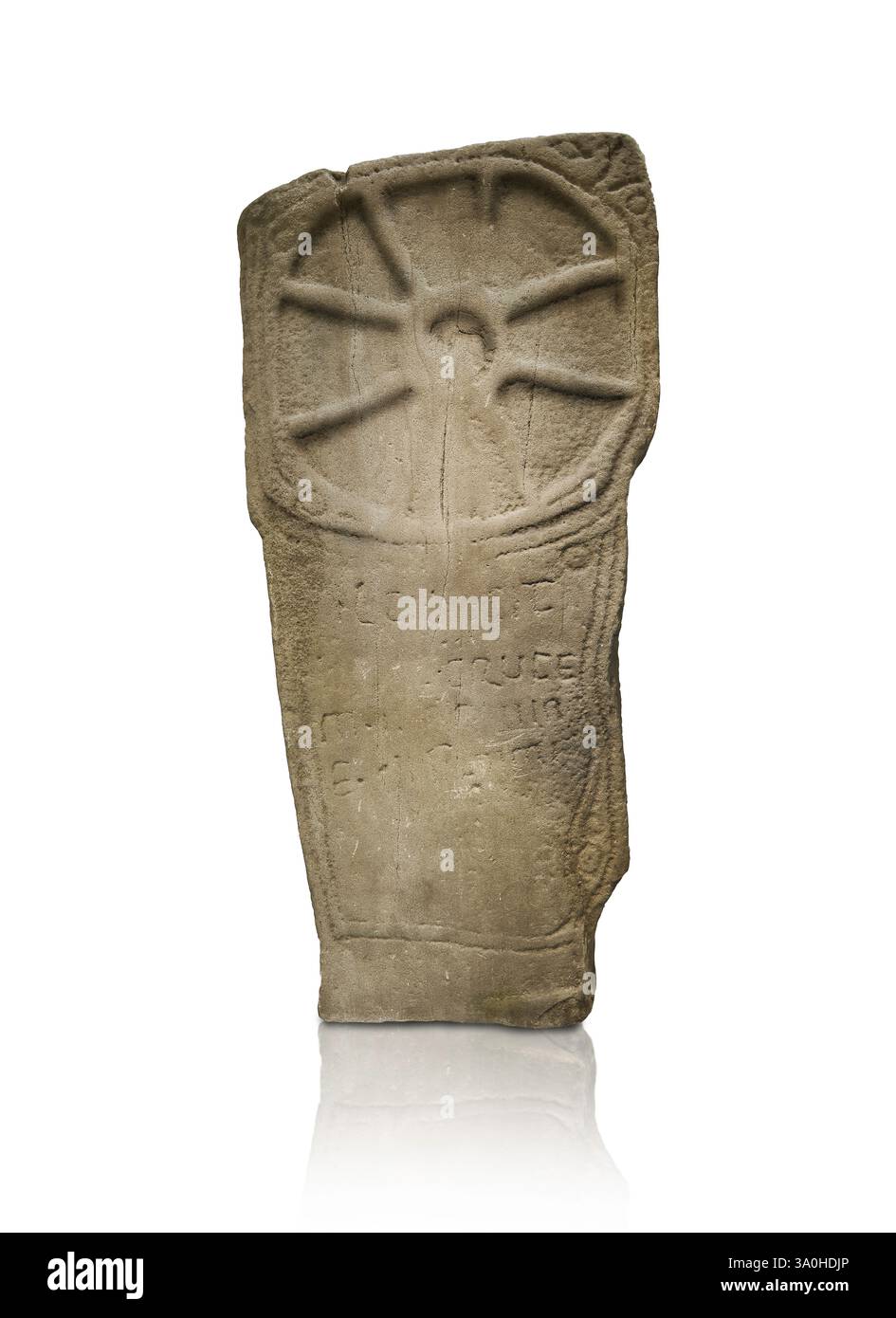 Croce cristiana celtica di Ilci (n. 11) una prima Croce a ruota con scritta "Ilci ha fatto questa croce in nome di Dio altissimo". decimo o. Foto Stock