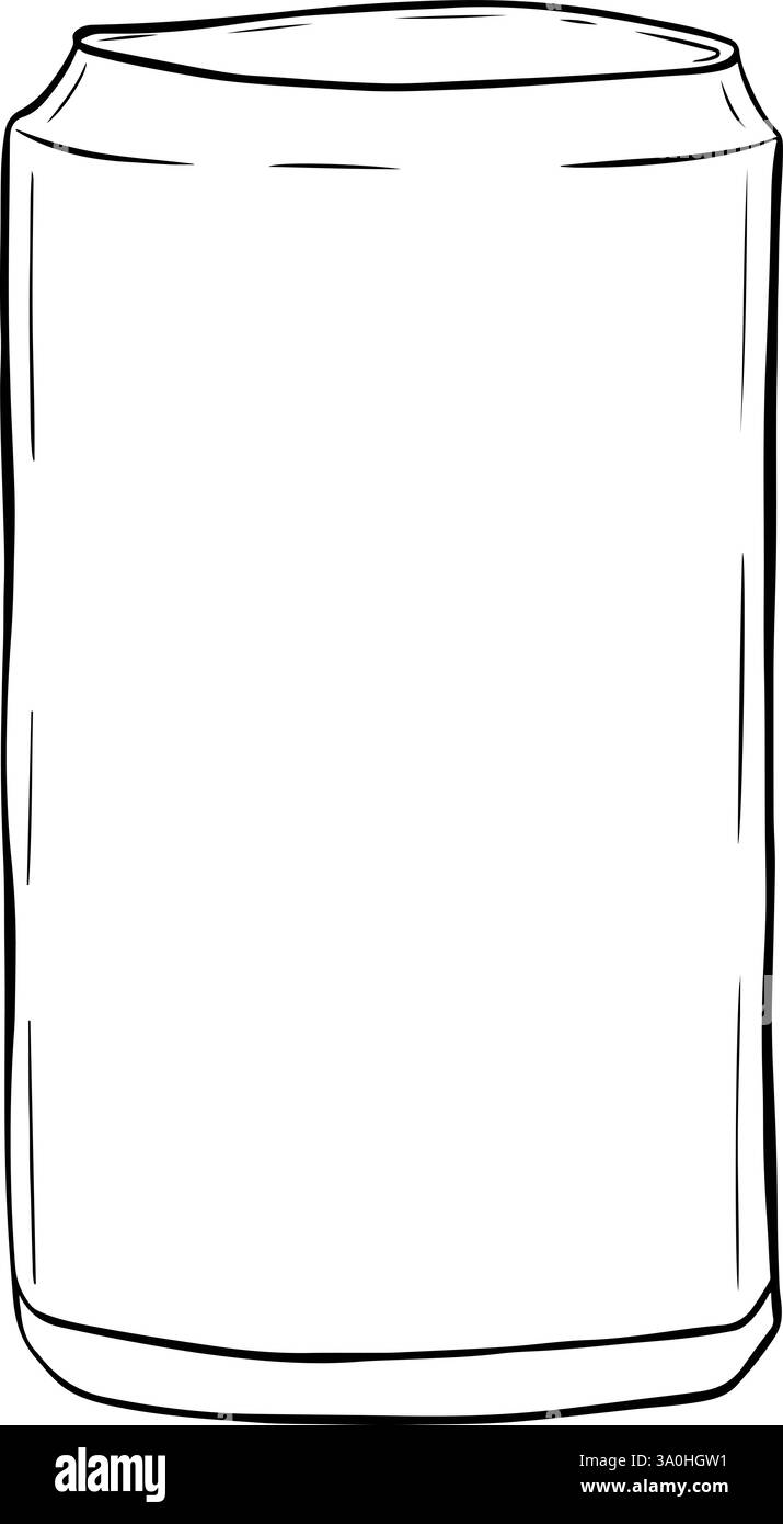 Illustrazione dell'inchiostro con linea grafica del vaso trasparente. Vettore isolato sul tema della conservazione. Vaso in vetro con contorno su sfondo bianco Illustrazione Vettoriale