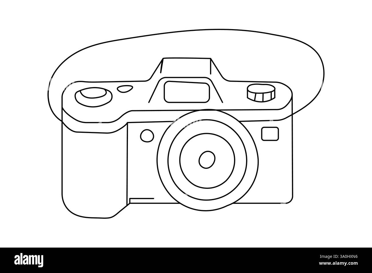 Un disegno a linea continua della camera in stile isolato lineare disegno a mano disegno vettoriale Illustrazione Vettoriale