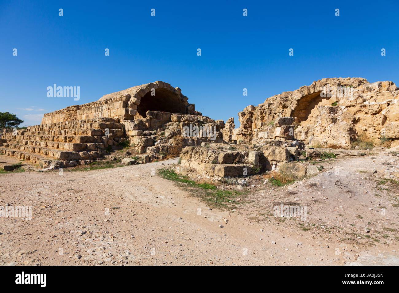 Rovine dell'antica città greca di Salamina, nella parte settentrionale turca di Cipro. Foto Stock