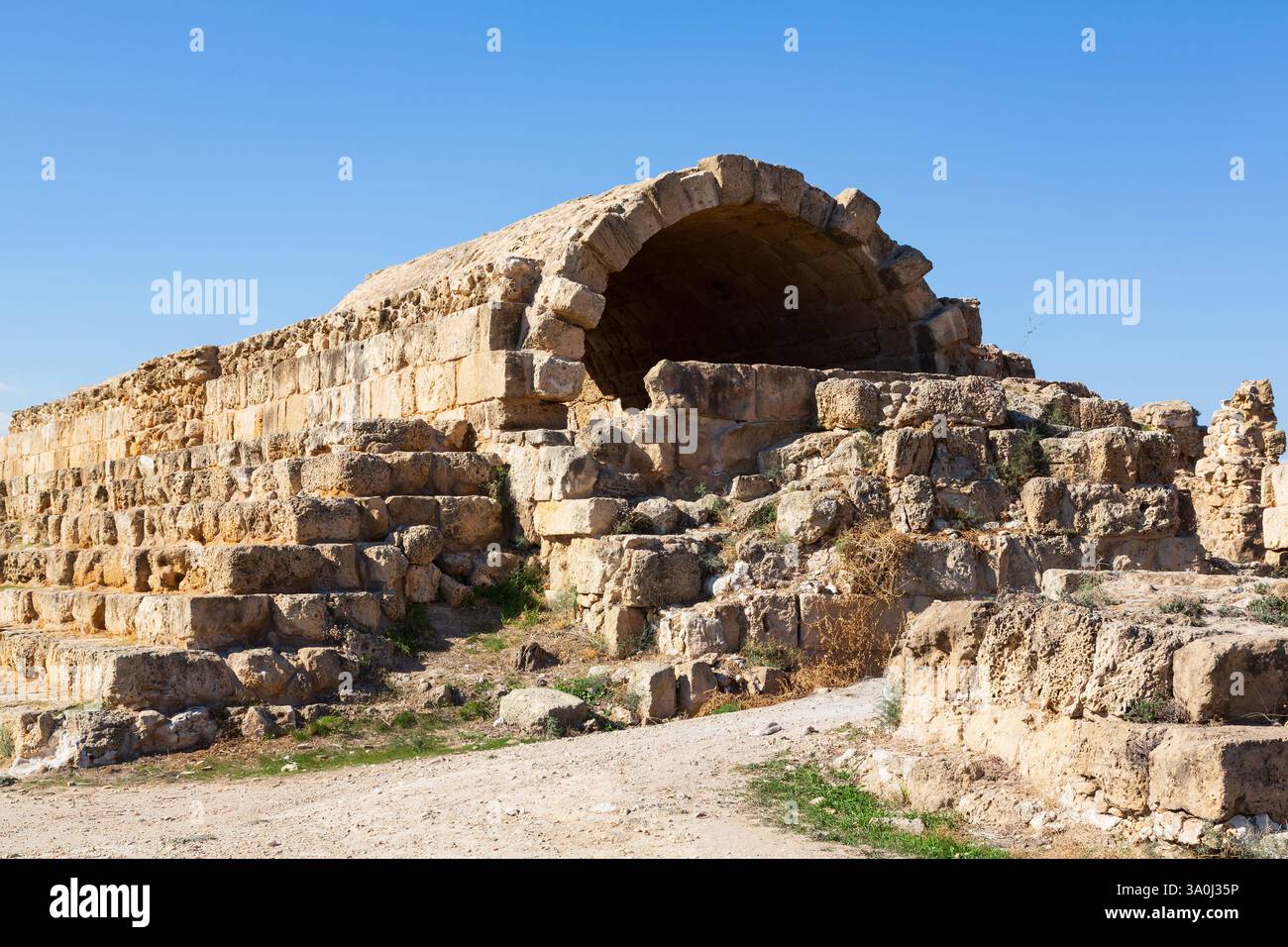 Rovine dell'antica città greca di Salamina, nella parte settentrionale turca di Cipro. Foto Stock