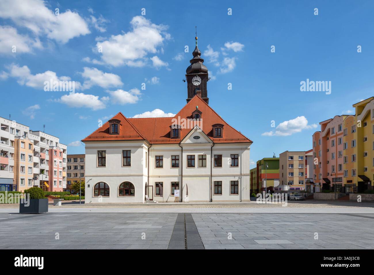 Lubin, bassa Slesia, Polonia - edificio barocco del municipio eretto nel 1768 e ricostruito nel 1950 Foto Stock