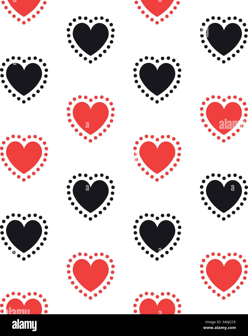 Modello senza cuciture vettoriale del cuore scandinavo piatto Illustrazione Vettoriale