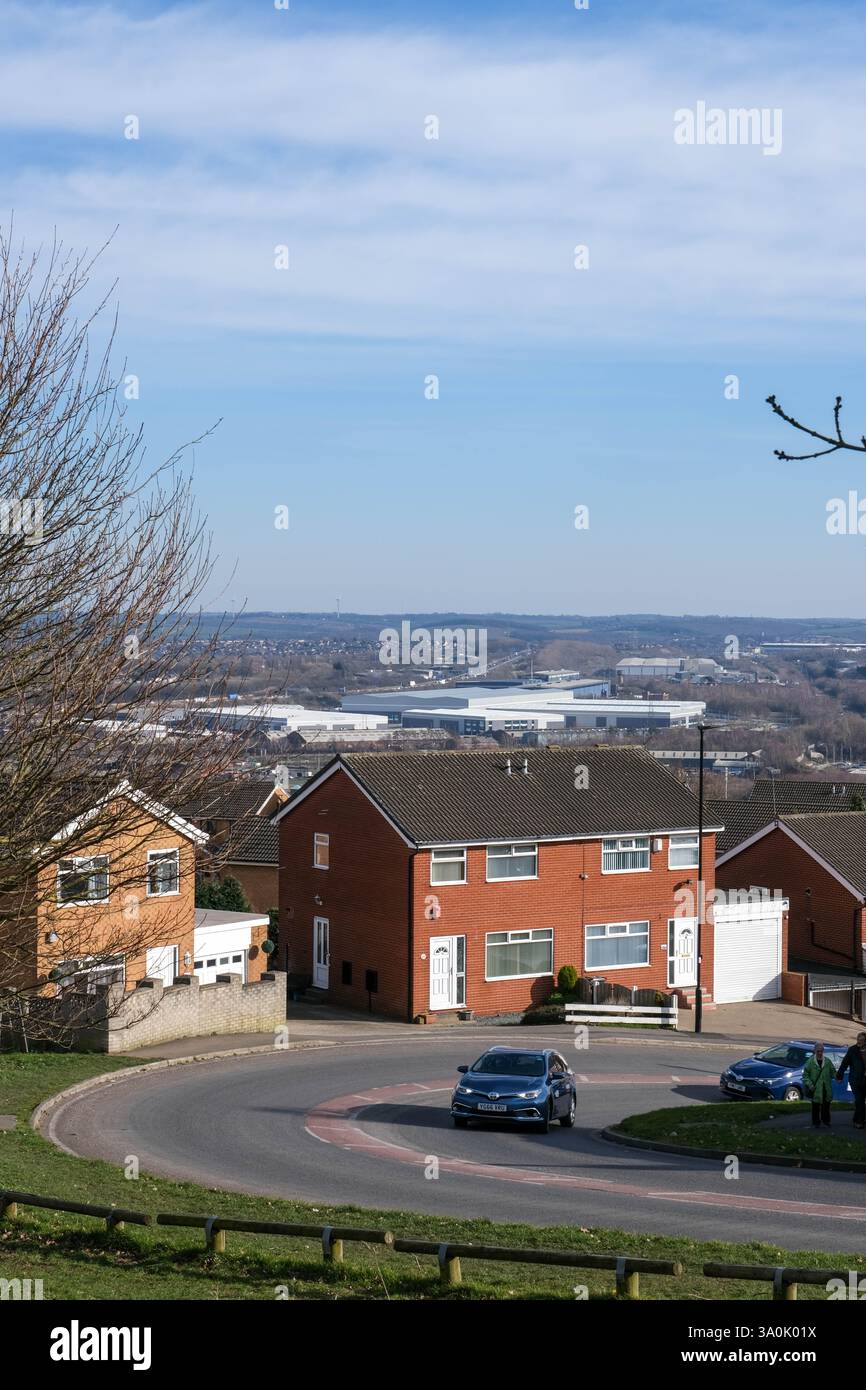 Jenkin Road Wincobank Sheffield, famosa per essere stata parte del Tour de France Grand Route Foto Stock