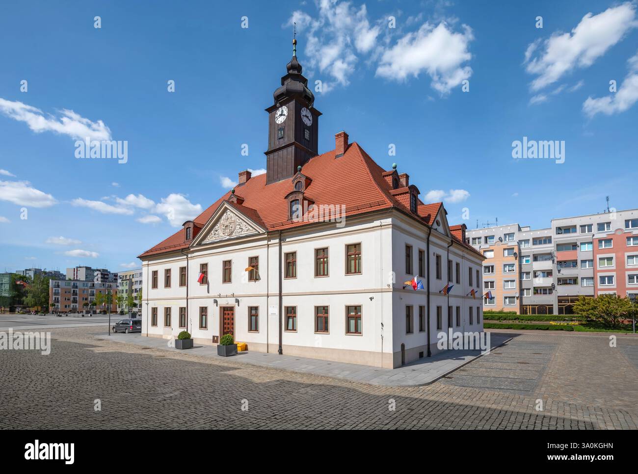 Lubin, bassa Slesia, Polonia - edificio barocco del municipio eretto nel 1768 e ricostruito nel 1950 Foto Stock