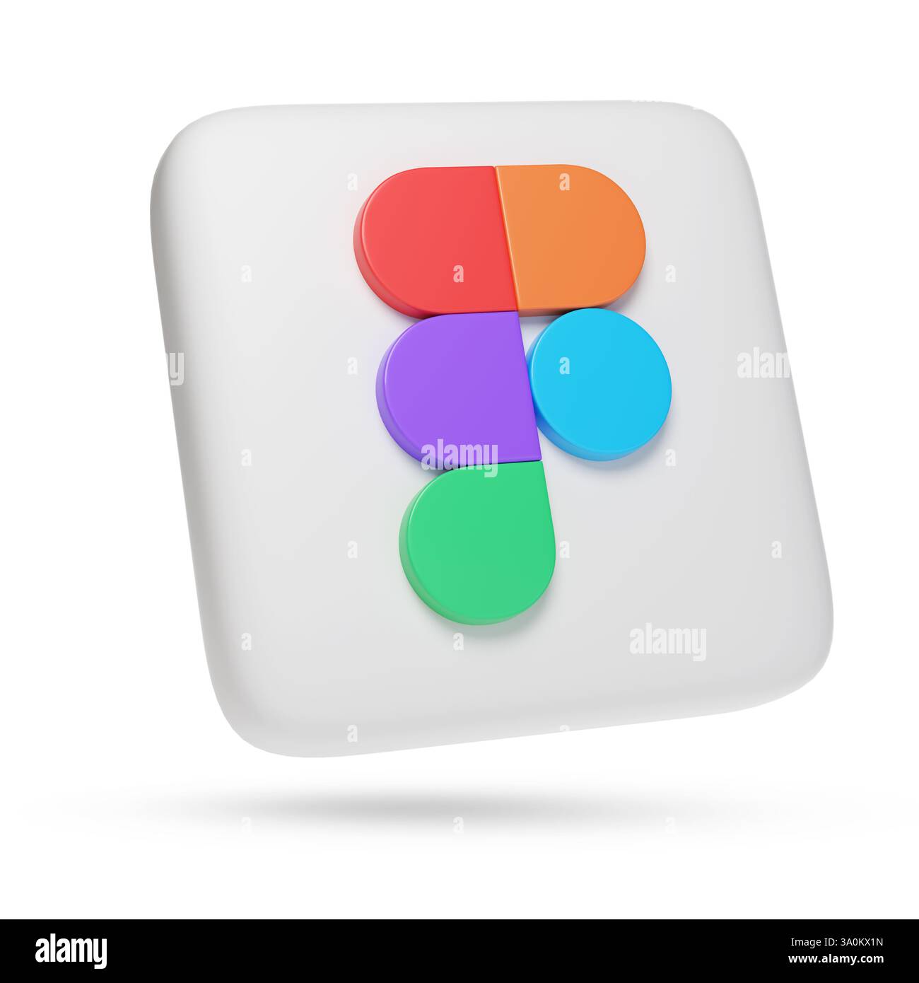 Buenos Aires, Argentina - 4 marzo 2025: Logo tridimensionale di Figma isolato su sfondo bianco. illustrazione 3d. Foto Stock