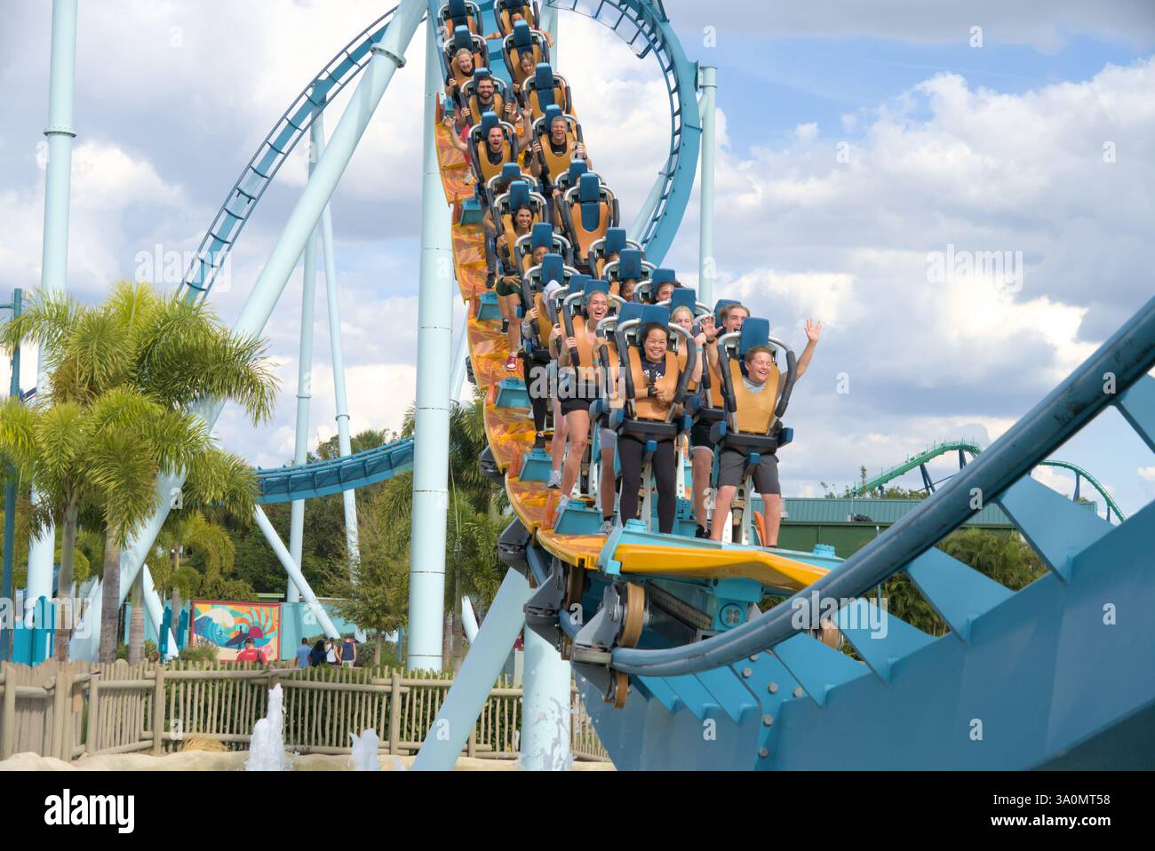 Pipedream curvo corre a Seaworld, Orlado USA. Foto Stock