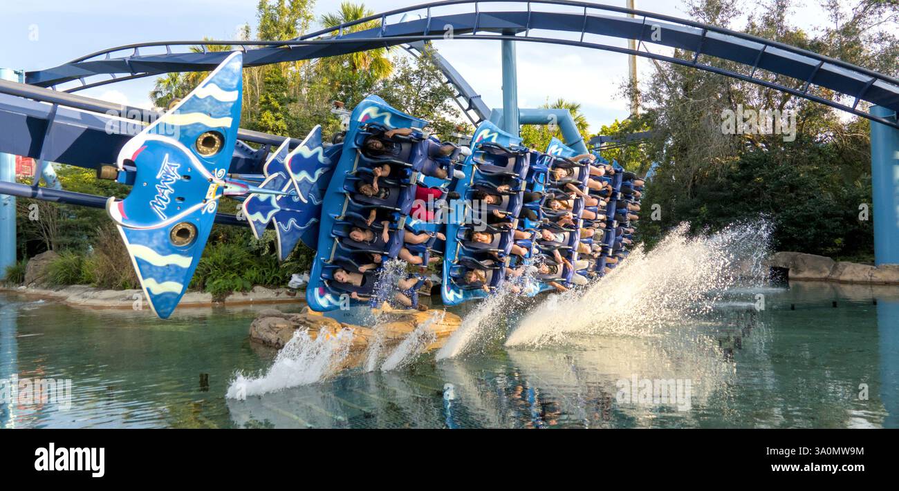 La manta acquatica si trova a Seaworld, Orlado USA Foto Stock