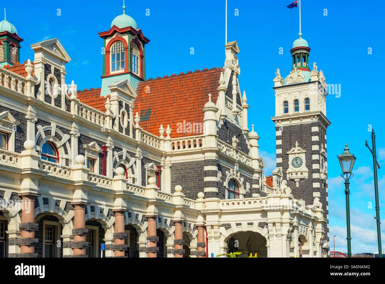 Dunedin Railway Station, Dunedin, Otago Region, South Island, nuova Zelanda Foto Stock