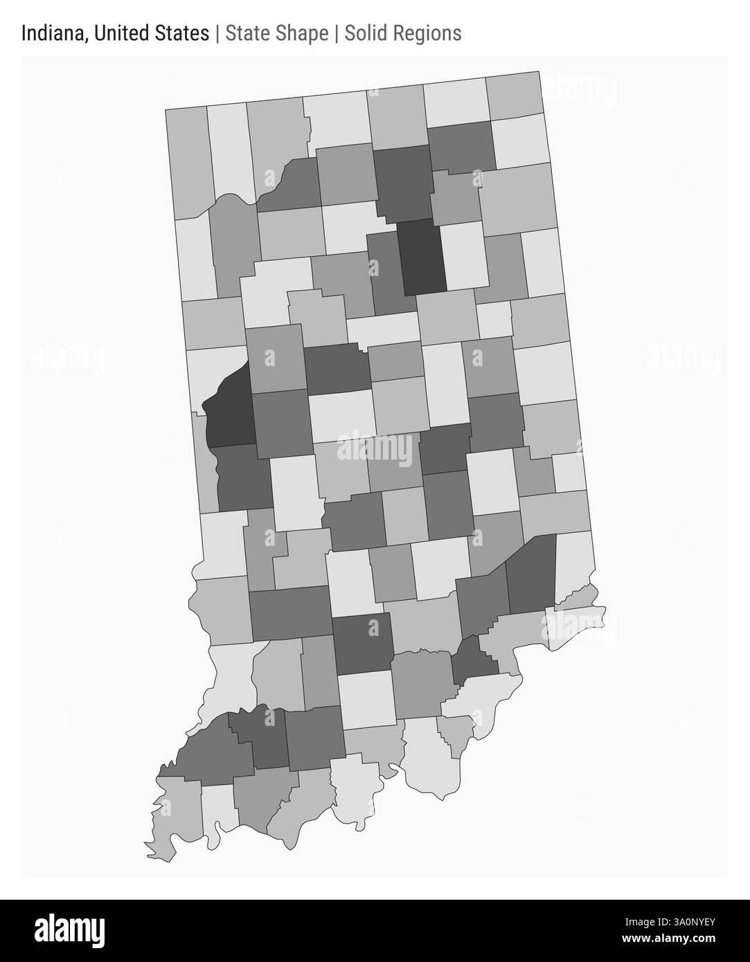 Indiana, Stati Uniti. Semplice mappa vettoriale. Stato forma. Stile regioni solide. Confine dell'Indiana. Illustrazione vettoriale. Illustrazione Vettoriale