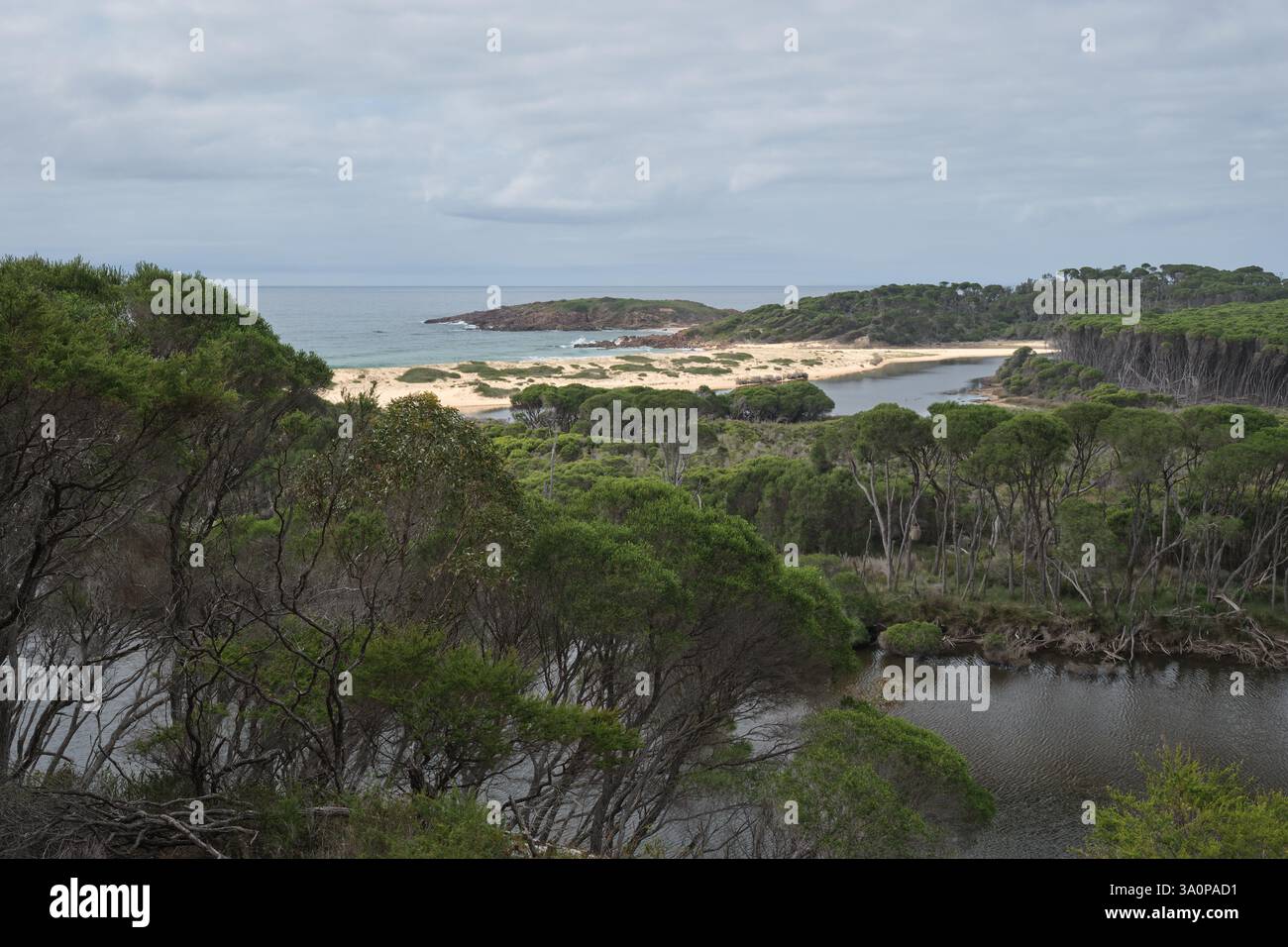 Bournda Lagoon e oltre Foto Stock