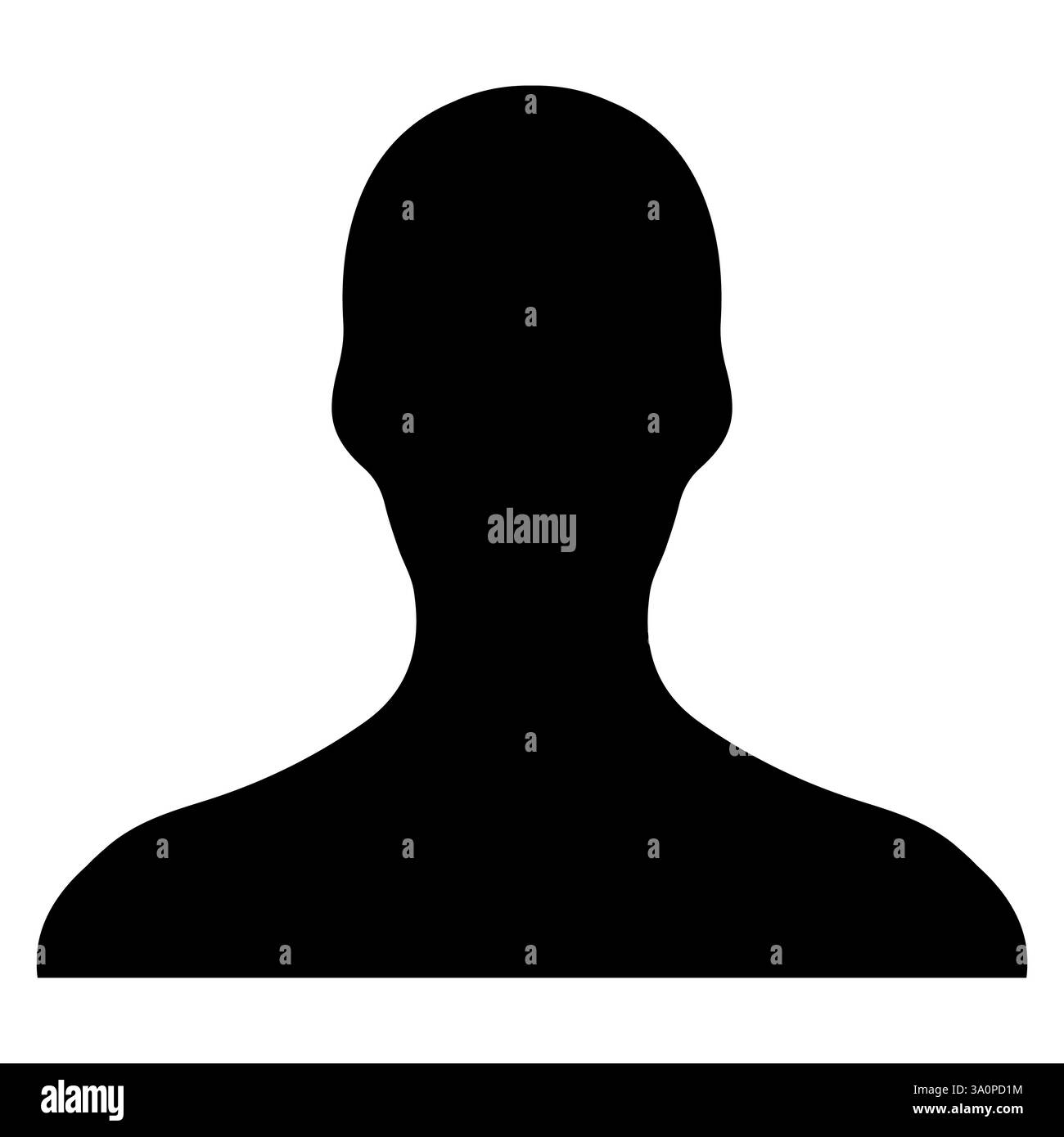 Anonimo silhouette nera di una persona su sfondo bianco immagine Illustrazione Vettoriale
