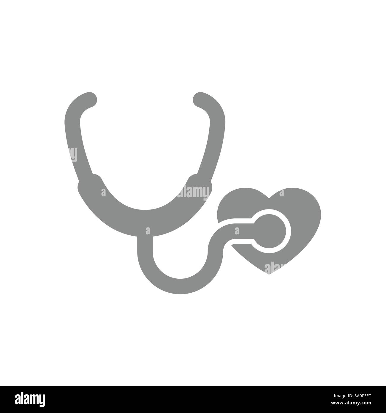 Statoscope e malattie cardiache. Cardiologia, simbolo sanitario. Illustrazione Vettoriale