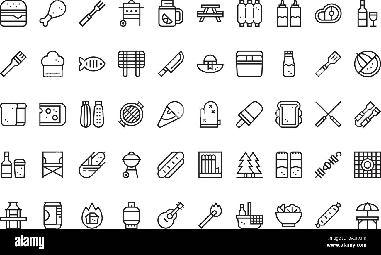 Raccolta di icone vettoriali di alta qualità con traccia modificabile. Ideale per progetti professionali e creativi. Illustrazione Vettoriale