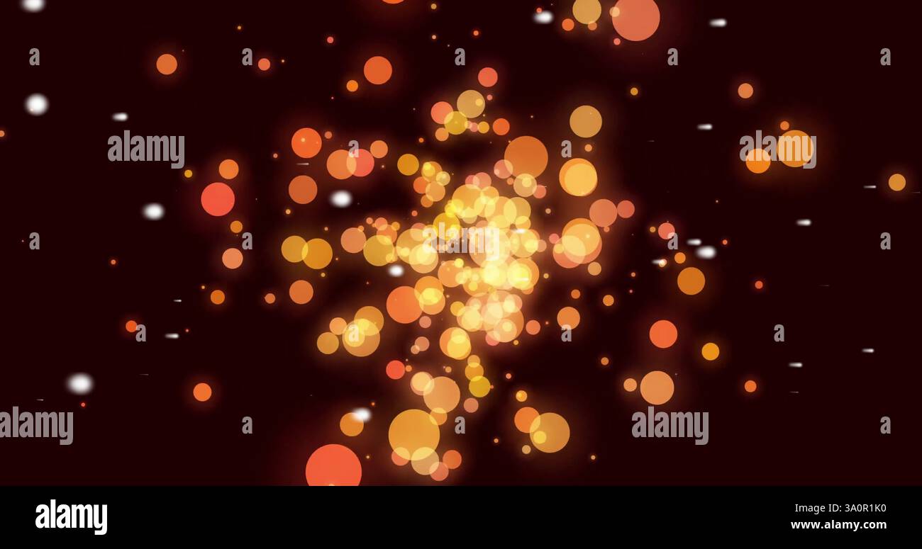 Immagine di macchie arancioni su sfondo nero Foto Stock