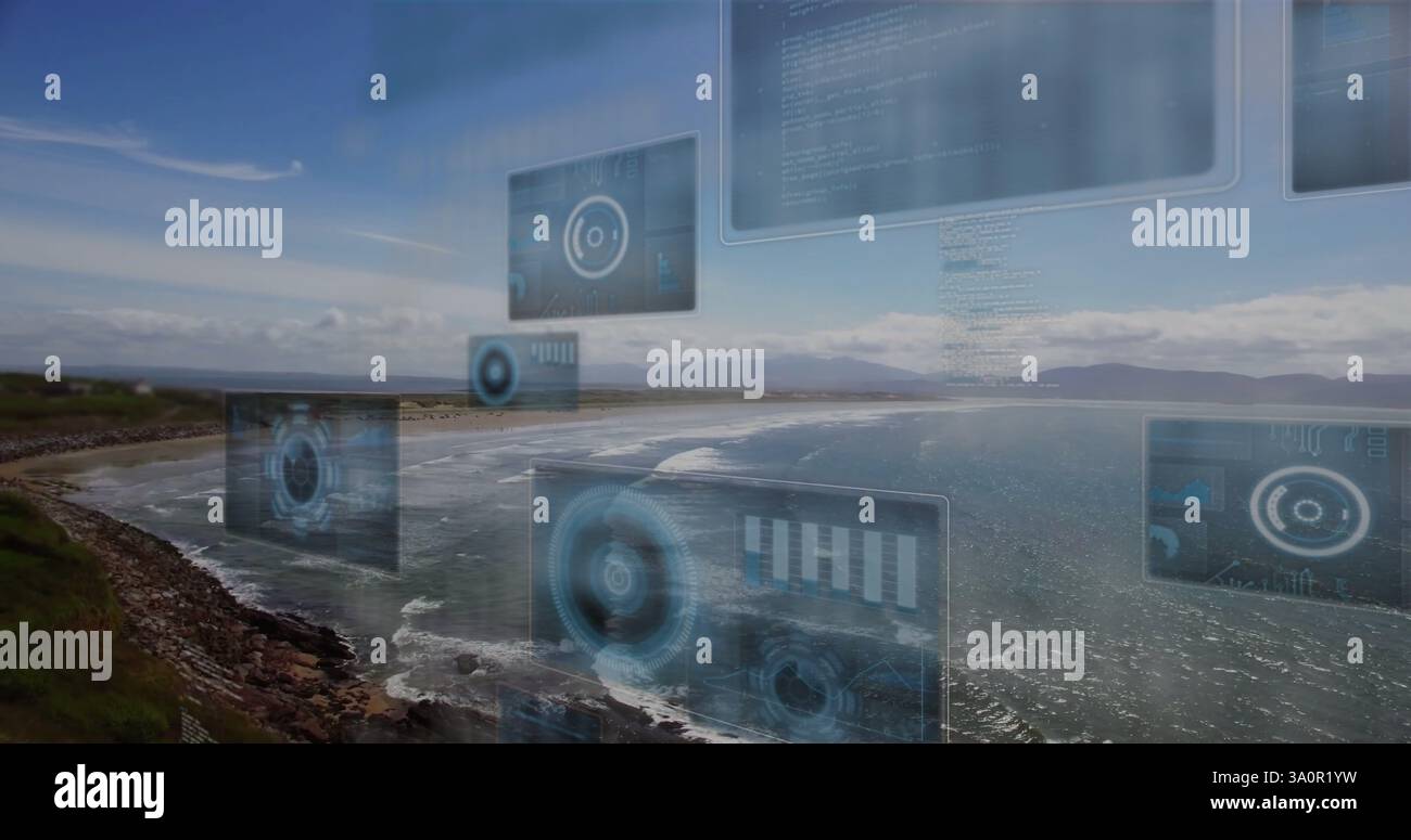 Immagine dell'elaborazione dei dati in orizzontale Foto Stock