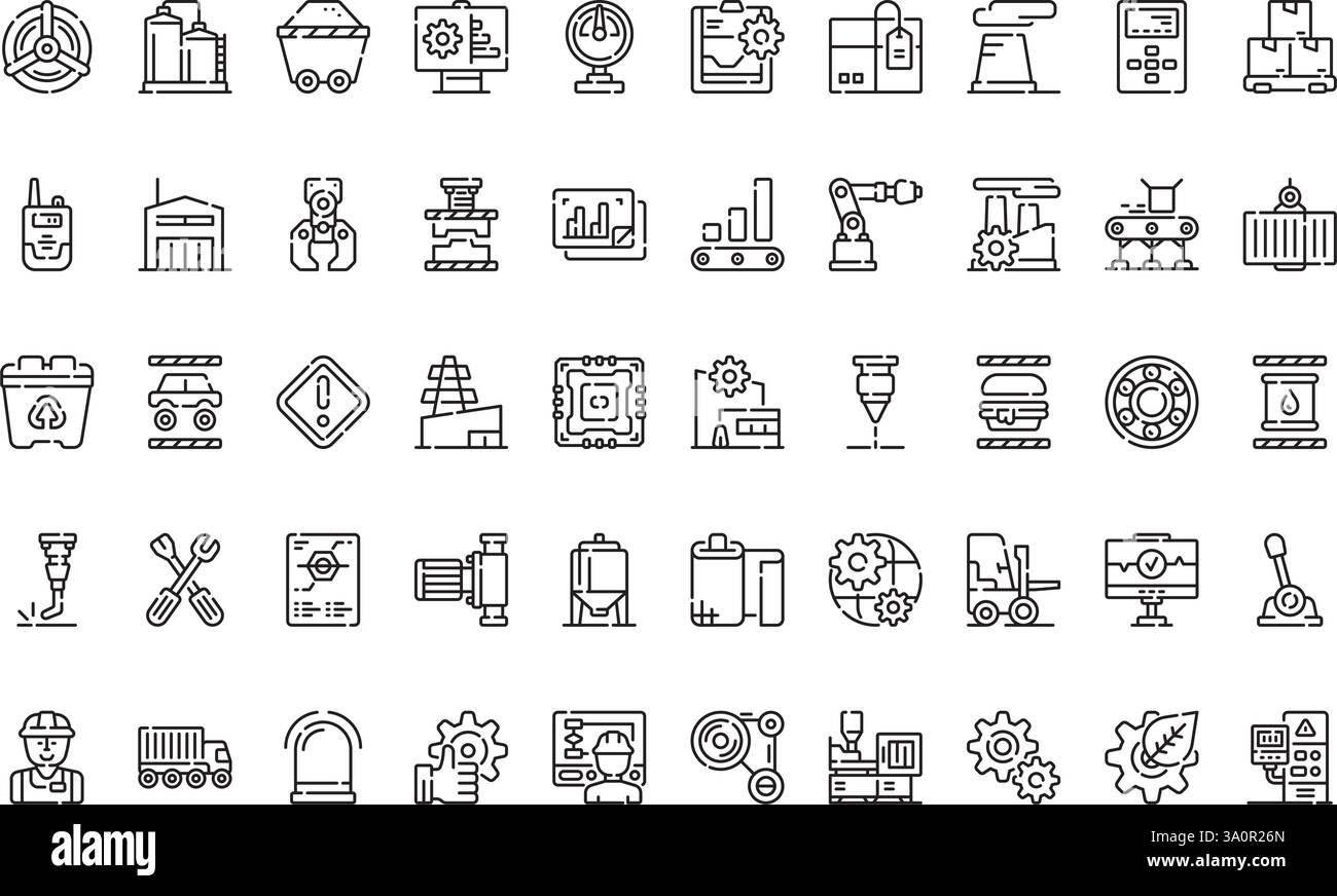 Raccolta di icone vettoriali di alta qualità con traccia modificabile. Ideale per progetti professionali e creativi. Illustrazione Vettoriale