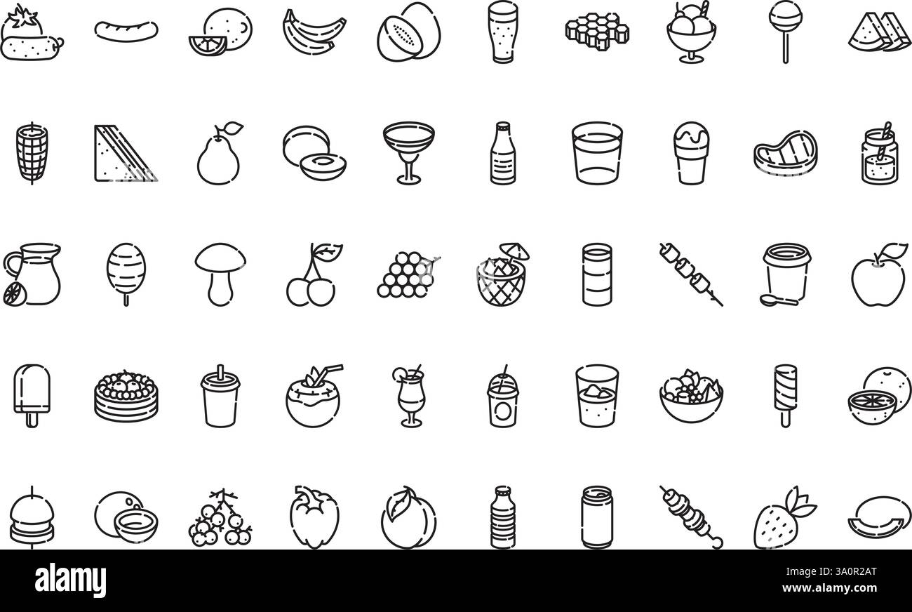 Raccolta di icone vettoriali di alta qualità con traccia modificabile. Ideale per progetti professionali e creativi. Illustrazione Vettoriale