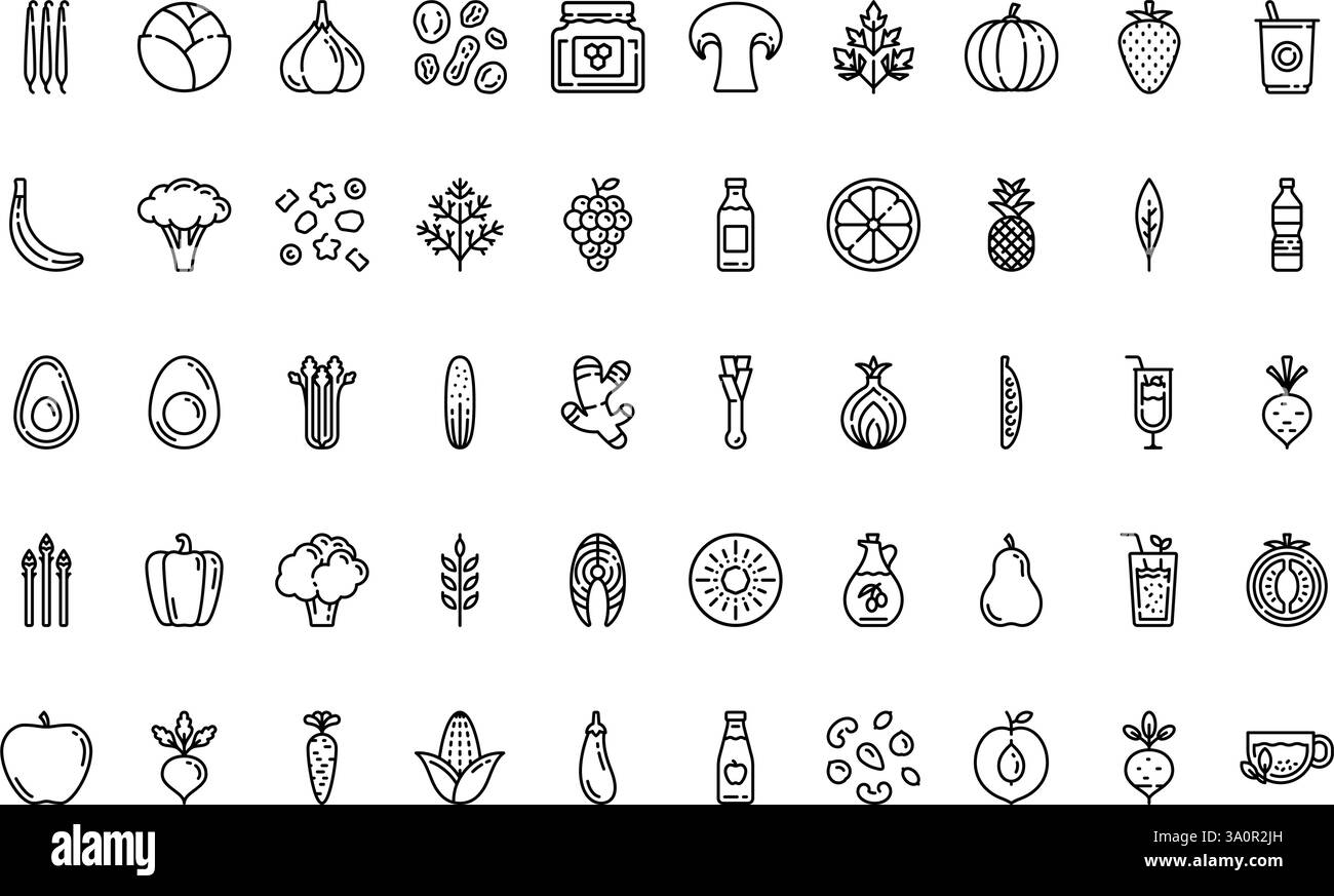 Raccolta di icone vettoriali di alta qualità con traccia modificabile. Ideale per progetti professionali e creativi. Illustrazione Vettoriale