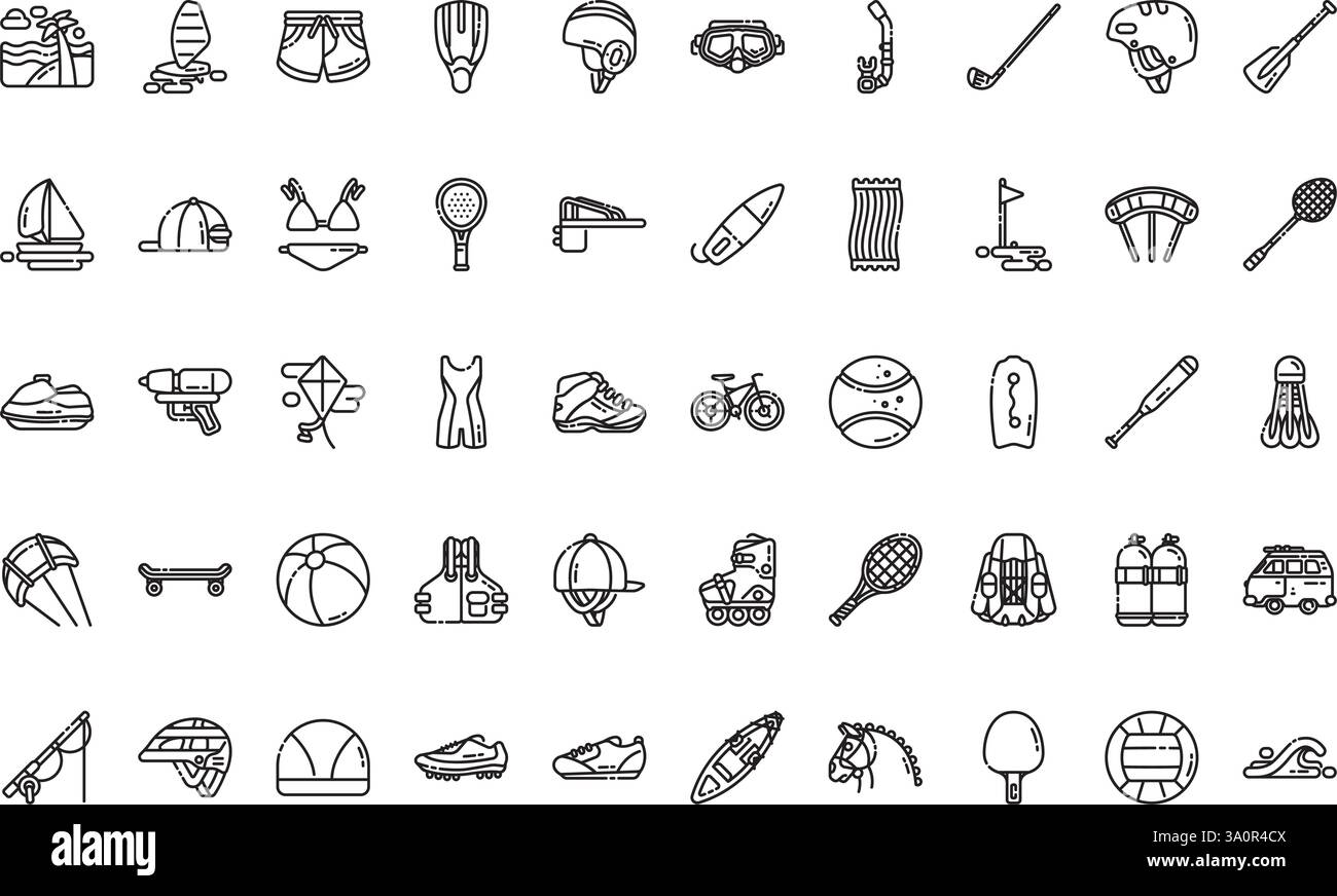 Raccolta di icone vettoriali di alta qualità con traccia modificabile. Ideale per progetti professionali e creativi. Illustrazione Vettoriale