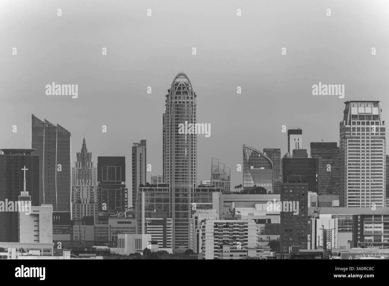 Panorama dal Monte d'Oro, skyline di Bangkok, Thailandia, Asia Foto Stock