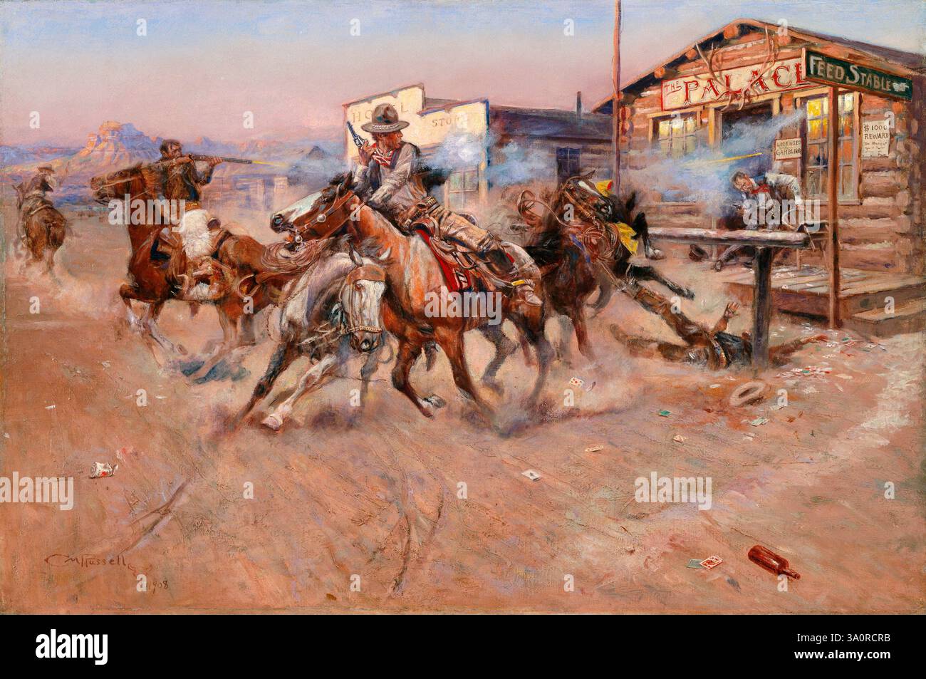 Fumo di una .45 - Charles Marion Russell, 1908 Foto Stock