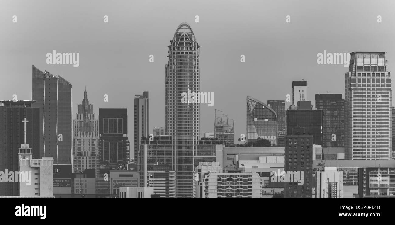 Panorama dal Monte d'Oro, skyline di Bangkok, Thailandia, Asia Foto Stock