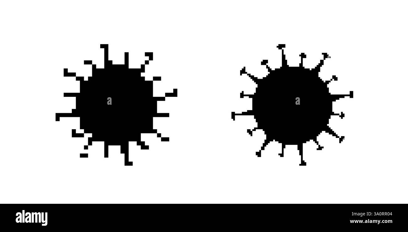 Silhouette nera di due oggetti appuntiti con variazioni irregolari Illustrazione Vettoriale