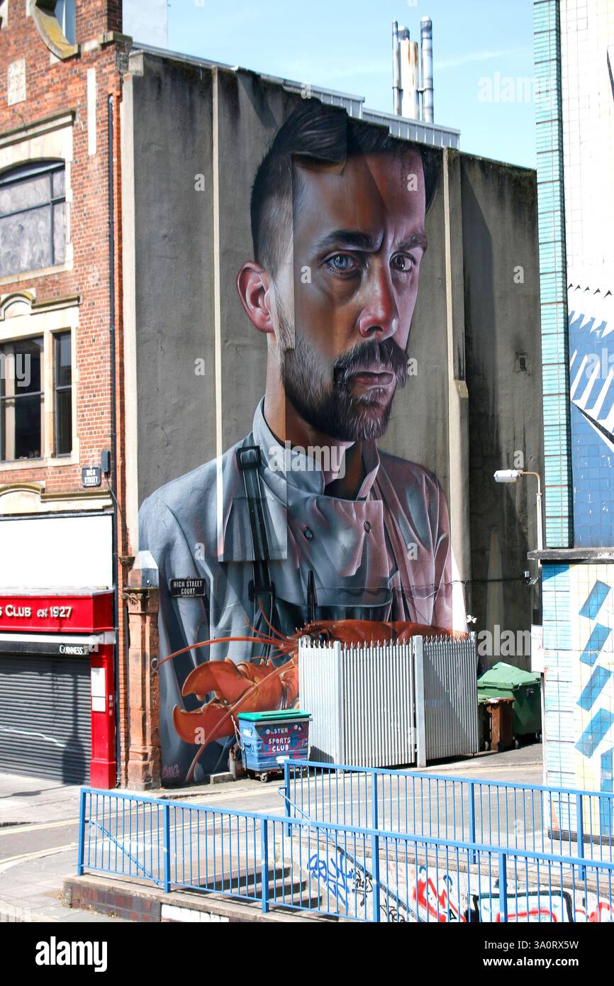 Graffity, Belfast, Nordirland/ Irlanda del Nord (nur fuer redaktionelle Verwendung. Keine Werbung. Referenzdatenbank: http://www.360-berlin.de. © Jen Foto Stock