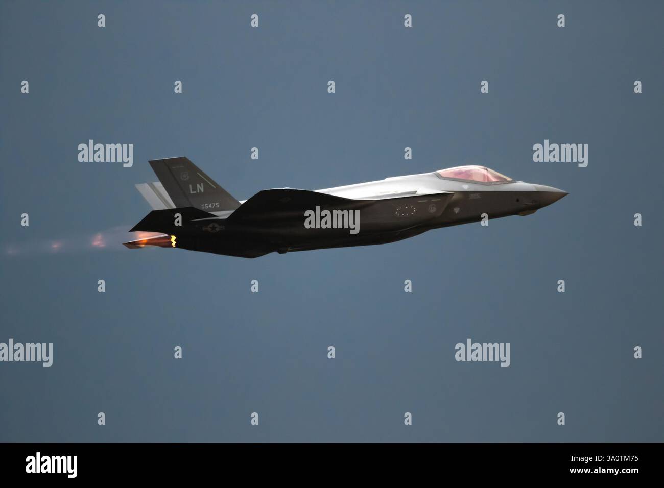 Velivolo da combattimento Lockheed Martin F-35 Lightning II della US Air Force 495th Fighter Squadron della base aerea di Lakenheath. Sanicole, Belgio - se Foto Stock