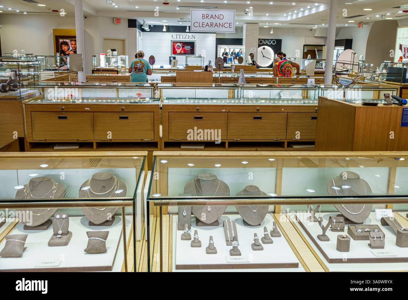 Charlotte Amalie, Saint St. Thomas, Isole Vergini americane USVI, Dronningens Gade, Main Street, Little Switzerland, David Yurman, gioielleria, interni, interni, di Foto Stock