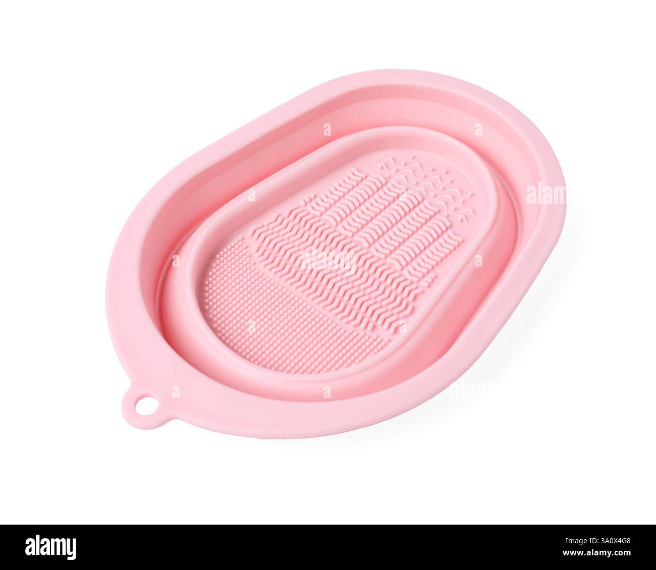 Tampone in silicone per la pulizia delle spazzole per il trucco isolato su bianco Foto Stock