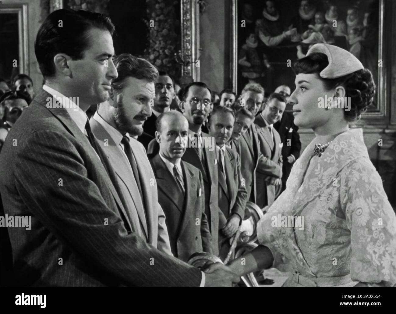 VACANZE ROMANE 1953 film della Paramount Pictures con Audrey Hepburn nel ruolo della principessa Ann e Gregory Peck nel ruolo di Joe Bradley Foto Stock
