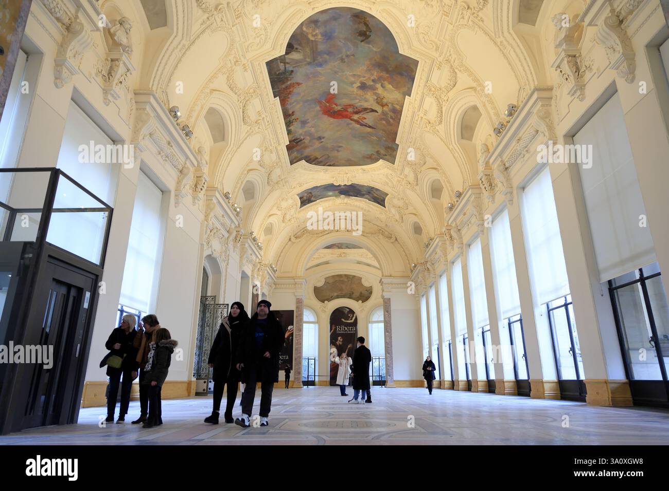 Vista interna del corridoio d'ingresso del Petit Palais, il Museo delle Belle Arti della città di Parigi. Parigi. Francia Foto Stock