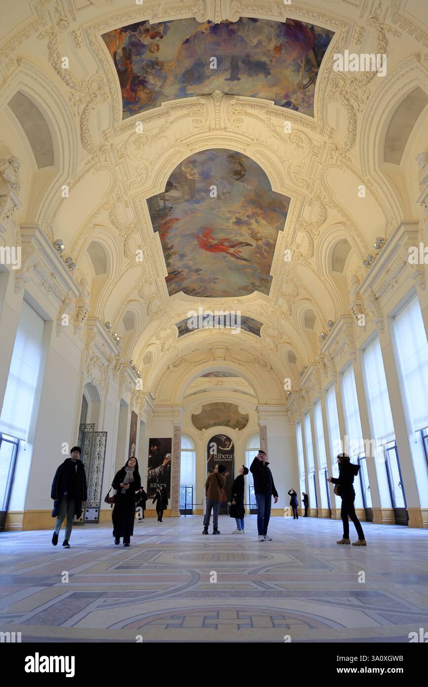 Vista interna del corridoio d'ingresso del Petit Palais, il Museo delle Belle Arti della città di Parigi. Parigi. Francia Foto Stock