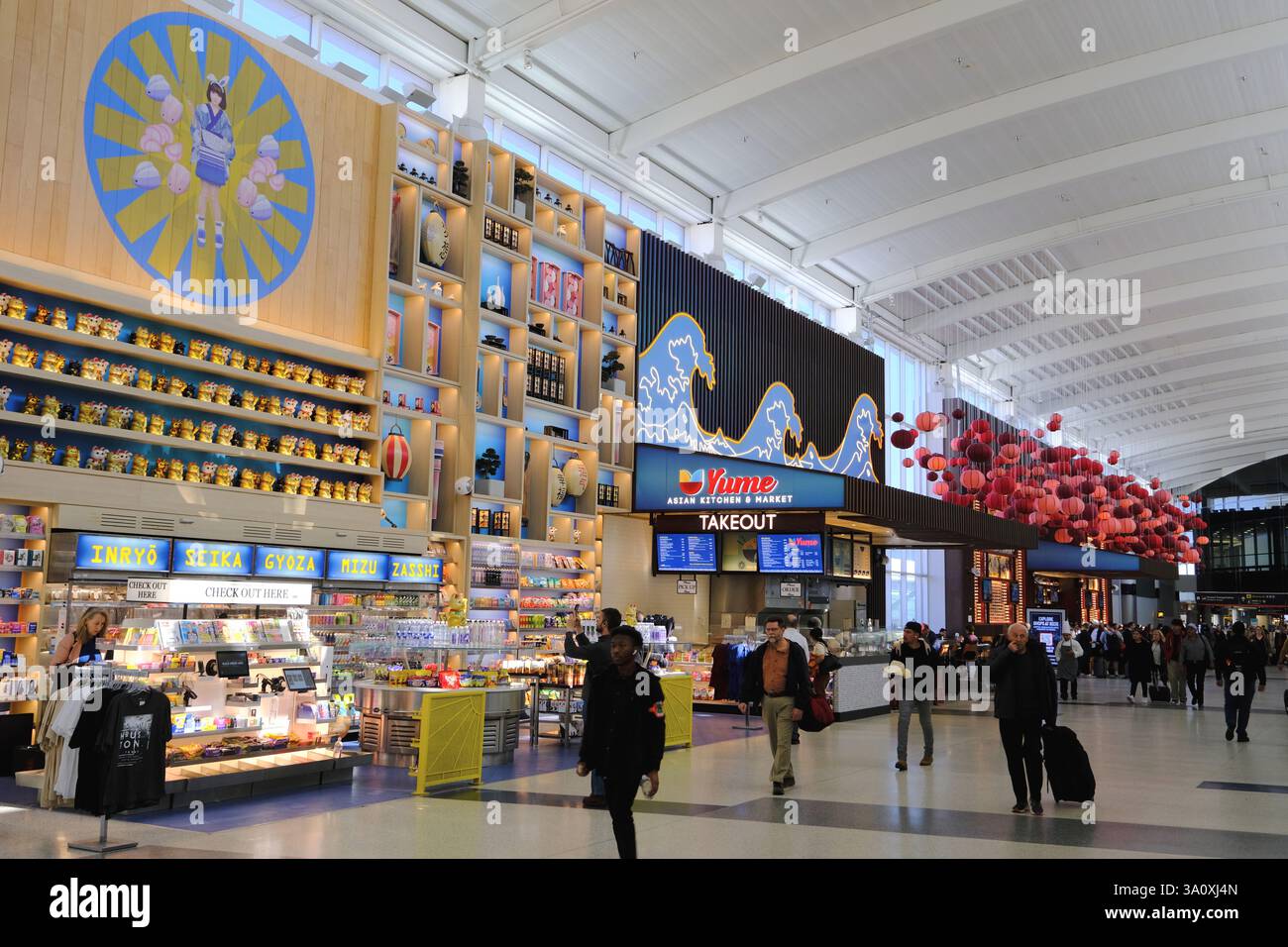 Cucina asiatica e mercato Yume all'aeroporto intercontinentale George Bush. Houston. Texas. USA Foto Stock