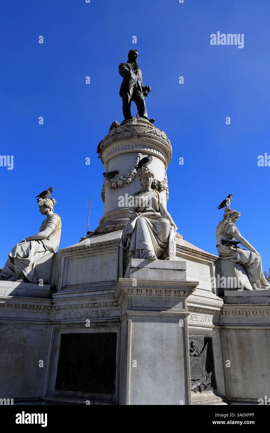 La statua monumentale di Francisco Morazan in Plaza Morazan nel centro storico di San Salvador. El Salvador Foto Stock