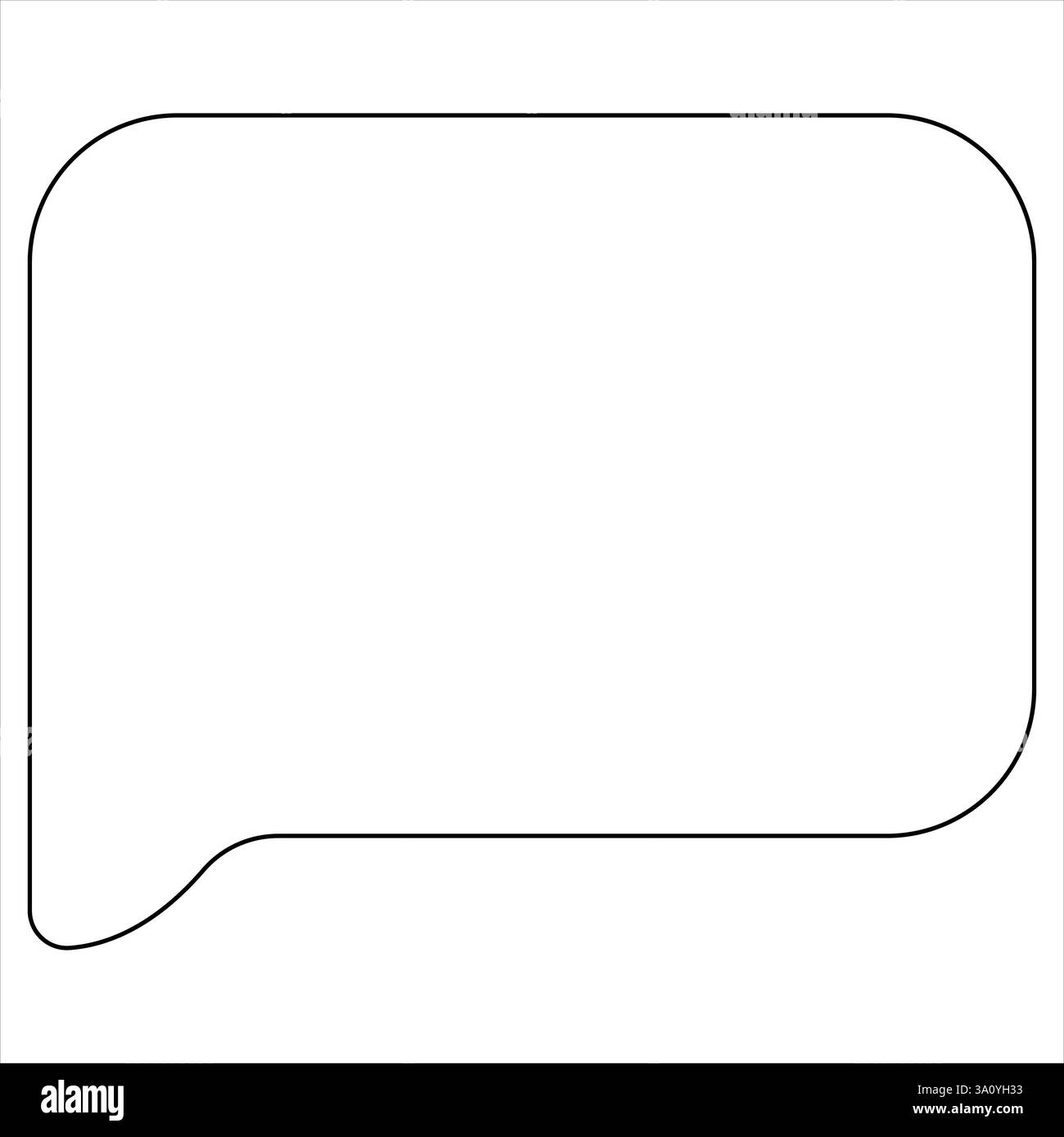 Disegno grafico continuo su una linea di bolla vocale nuvola di chat quadrata e icona di dialogo del pensiero Illustrazione Vettoriale