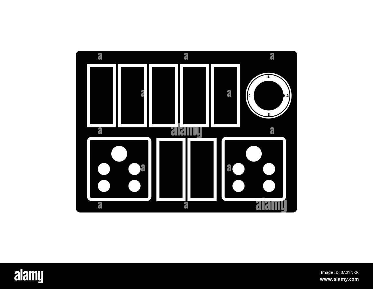 Icona del pannello di controllo: Scheda elettronica, interfaccia circuito, vettoriale del quadro di comando Illustrazione Vettoriale