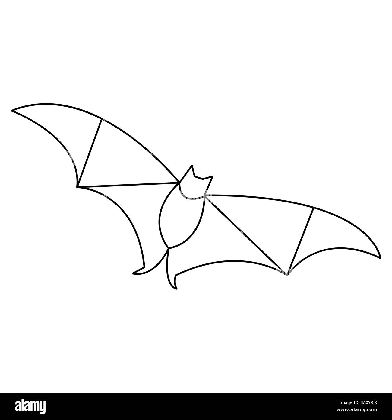 Illustrazione vettoriale di Halloween bat continua una linea artistica disegnando un design minimalista Illustrazione Vettoriale