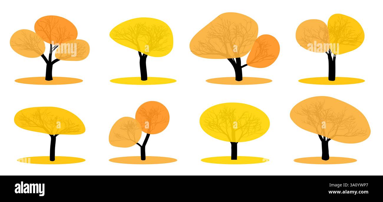 Più alberi stilizzati Illustrazione Vettoriale