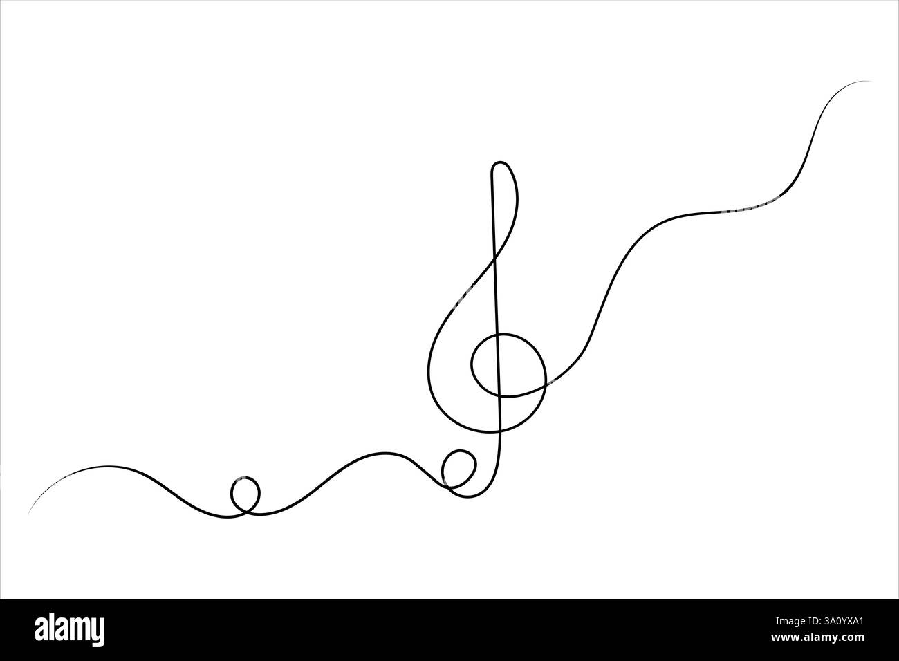 La musica nota il disegno di una linea e l'icona isolata del vettore di contorno continuo Illustrazione Vettoriale