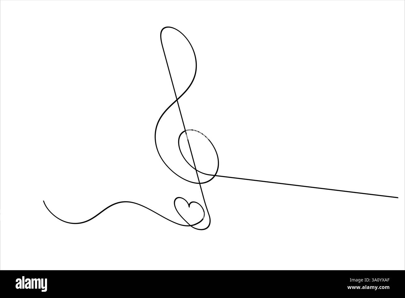 La musica nota il disegno di una linea e l'icona isolata del vettore di contorno continuo Illustrazione Vettoriale